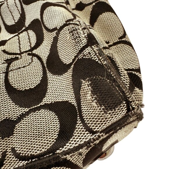 Coach Signature Logo Penelope Tote Bag 16537 Brown Large Carryall Shoulder Purse - Picture 10 of 12